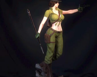 STL File: Female Adventurer 3D Model (Digital Download)