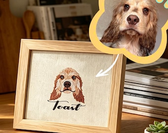 Cornice portafoto personalizzata per cani, cornice ricamata personalizzata per gatti con foto e nome, regalo per proprietari di gatti, regalo per amanti degli animali