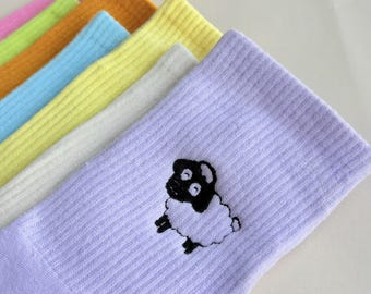 Calzini ricamati, design personalizzato, confezione regalo da 6 pezzi