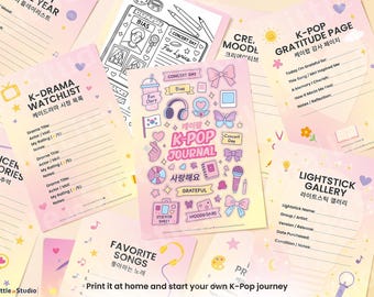 K-Pop Planner 30 Pages | Bias Tracker, Concert Memories, Moodboard, Stickers | Digital Journal iPad GoodNotes A4 | K-Pop Gift