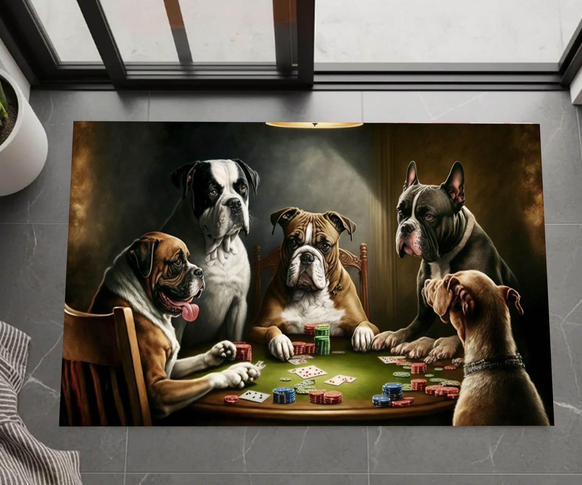 Dogs Playing Poker Rug - Etsy Canada