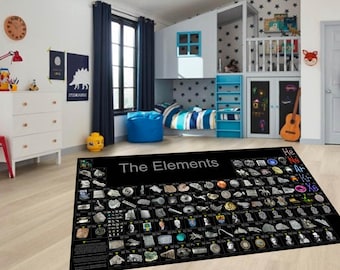 Paillasson Science Rug, Table of Elements Rug, Student Room Carpet, Periodic Table Rug, The Elements Mat, Washable Non Slip Carpet