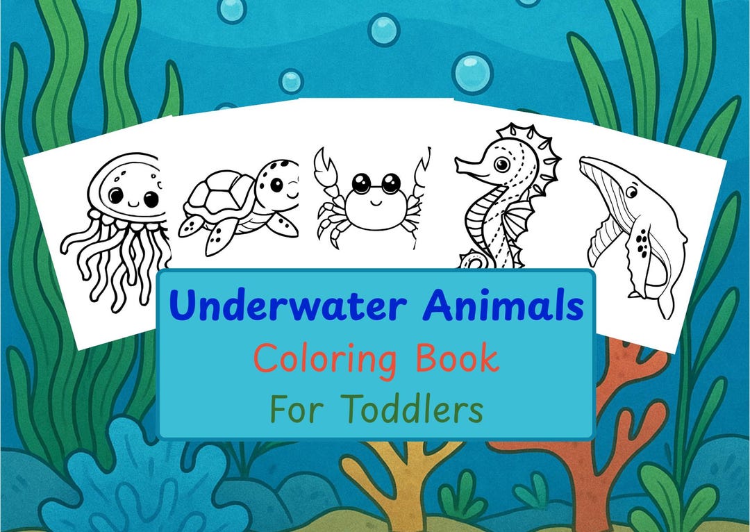 Underwater Animals Coloring Book for Kids | 50 Ocean Coloring Pages ...