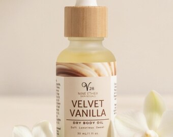 Olio secco per il corpo alla vaniglia / Siero idratante per il corpo non grasso / Prodotti per la cura della pelle vegani e naturali
