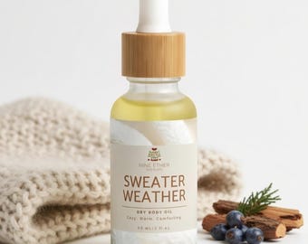 Olio corpo secco dalla calda e avvolgente fragranza / Idratante corpo autunno/inverno / Prodotti per la cura della pelle vegani e naturali