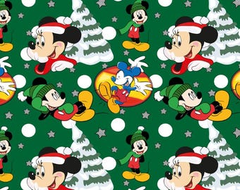 Disney Christmas Cotton | Character Print Craft Material by Half Yard