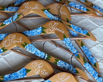 Personalized Hand-Painted Floral Hanger/ Custom Bridal & Bridesmaid Wedding Gift