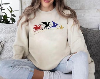 Descarga digital PNG de Navidad de la Cuarta Ala, PNG festivo de trineo de dragón, Diseño de camiseta navideña de fantasía, Jinete de dragón, Regalo de merchandising de Booktok
