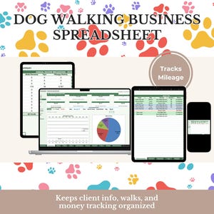 Dog Walking Business Tabelle, Klient, Zahlung, Mileage Tracker