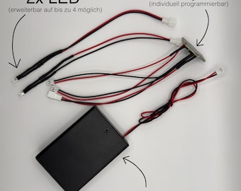Blauwe LED-lichtmodule voor modelbouw | Doe-het-zelf installatiekit | Brandweer-/politielamp | Plug & Play | 2 of 4 LED's