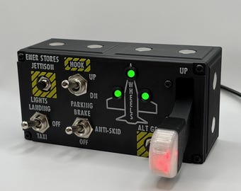 Landing Gear Panel F-16 Style – Realistic Gear Control System for Flight Sim – Home Cockpit & Aviation Desk Setup