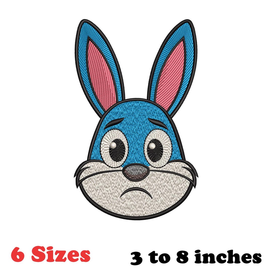 Bunny Embroidery Design Rabbit Face Design 6 Sizes 3–8 Inches - Etsy