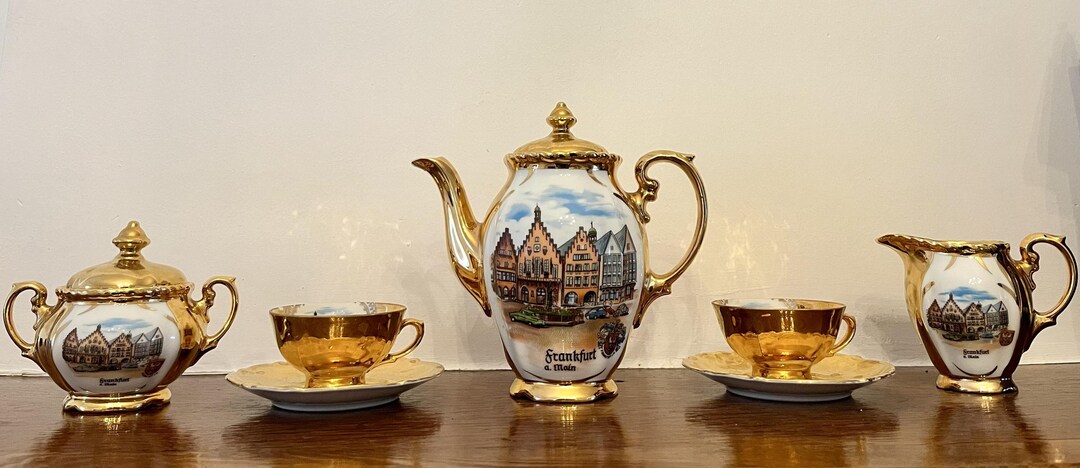 Du-co Kunst Rehau Bavaria Tea Set | 24K Gold Plated Porcelain | Antique ...