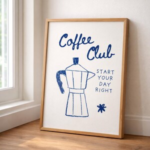 Utskrivbar väggkonst med mokakanna – Italienskt kaffe, kök och kaffebardekor