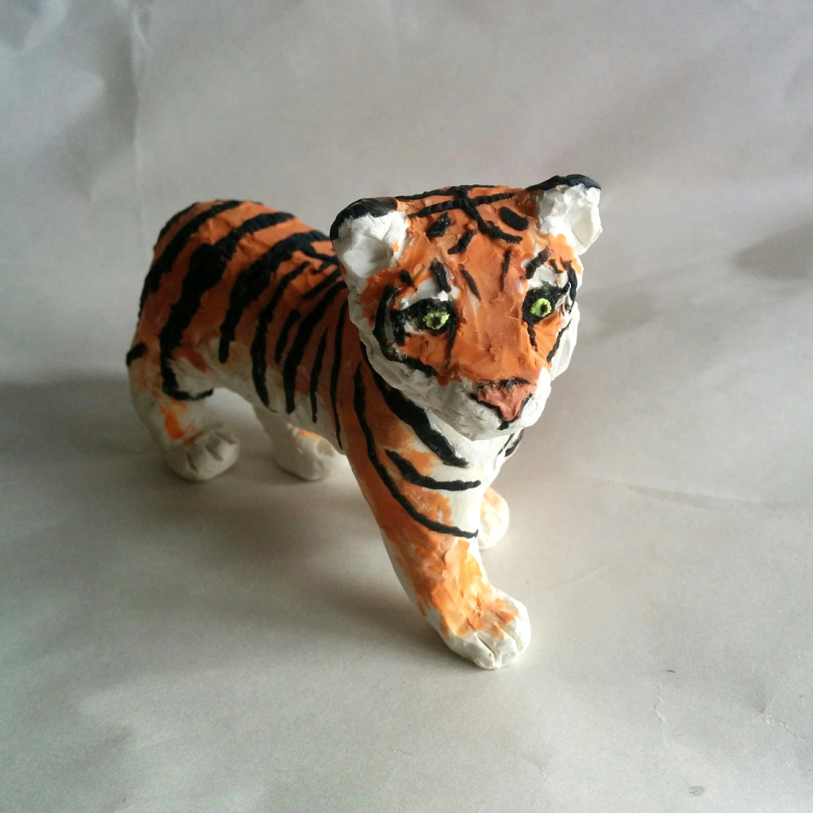 Handmade Clay Tiger Tiger Figure Siberian Tiger Miniature Etsy