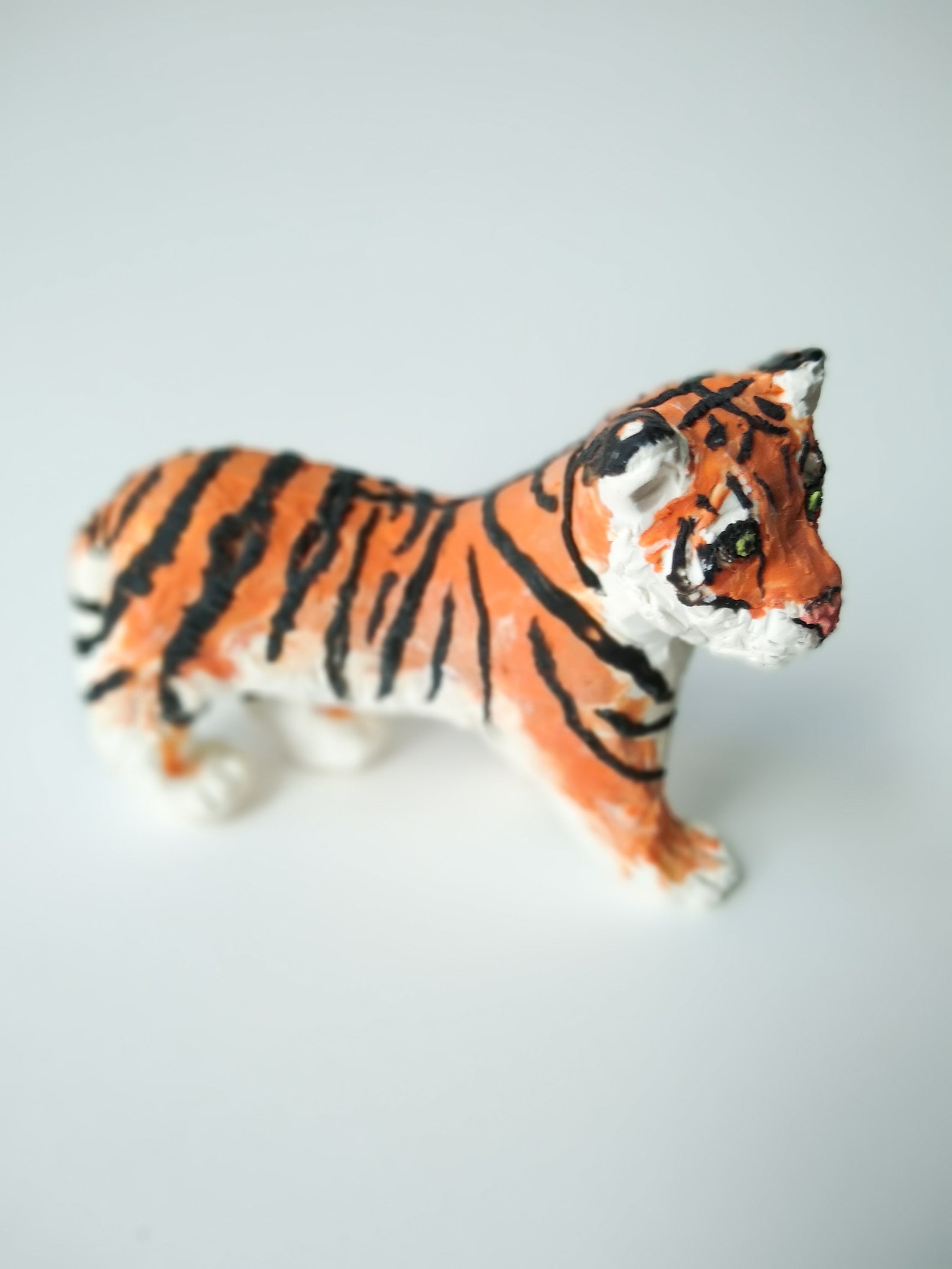 Handmade Clay Tiger Tiger Figure Siberian Tiger Miniature Etsy