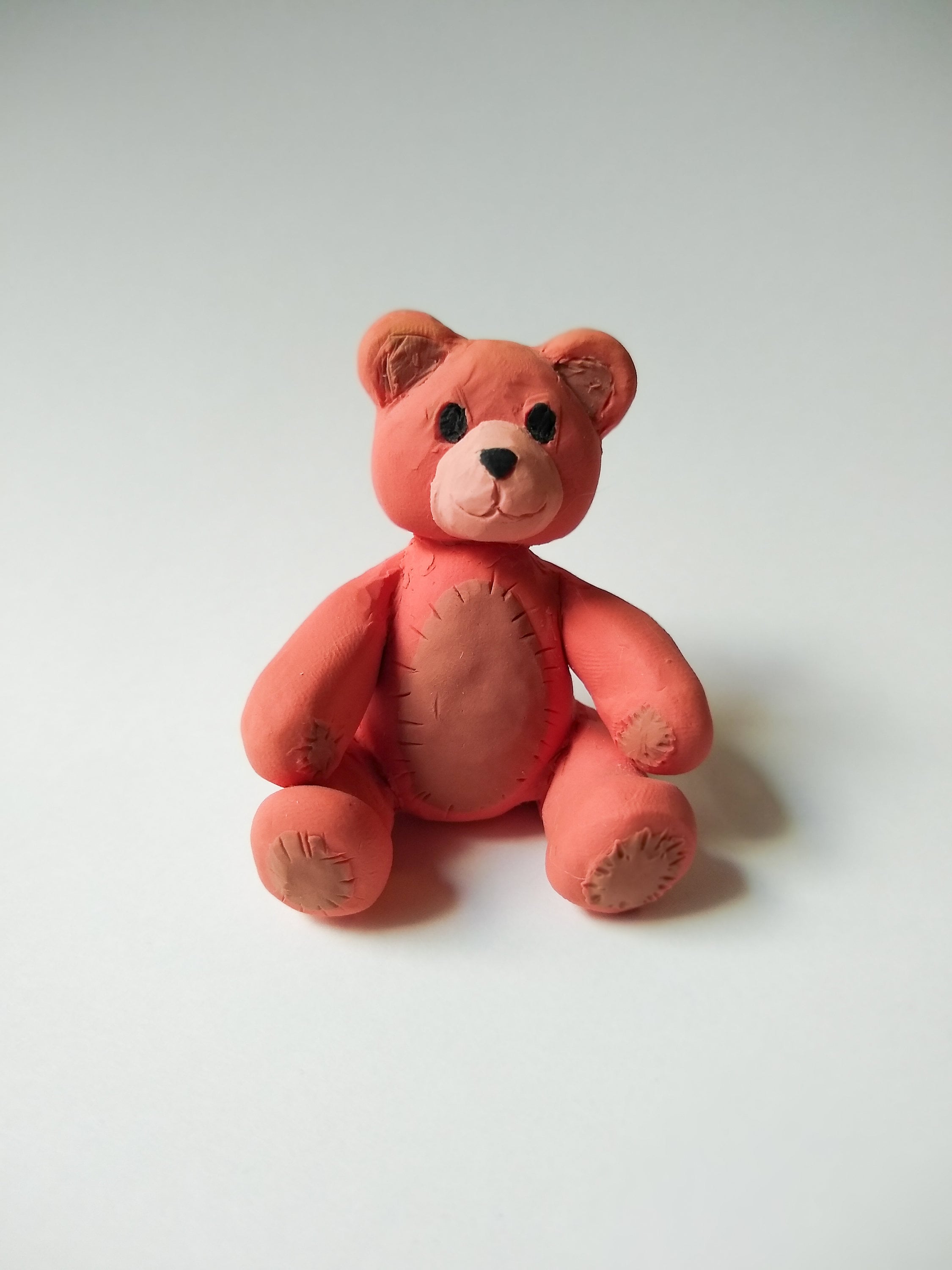 Handmade Clay Teddy Bear Toy Bear Bear Figure Miniature Etsy