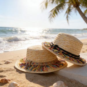 Straw Visor Fringe - Etsy display picture 3