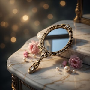 rose gold dressing table mirror Gold Vintage Glamified Vanity