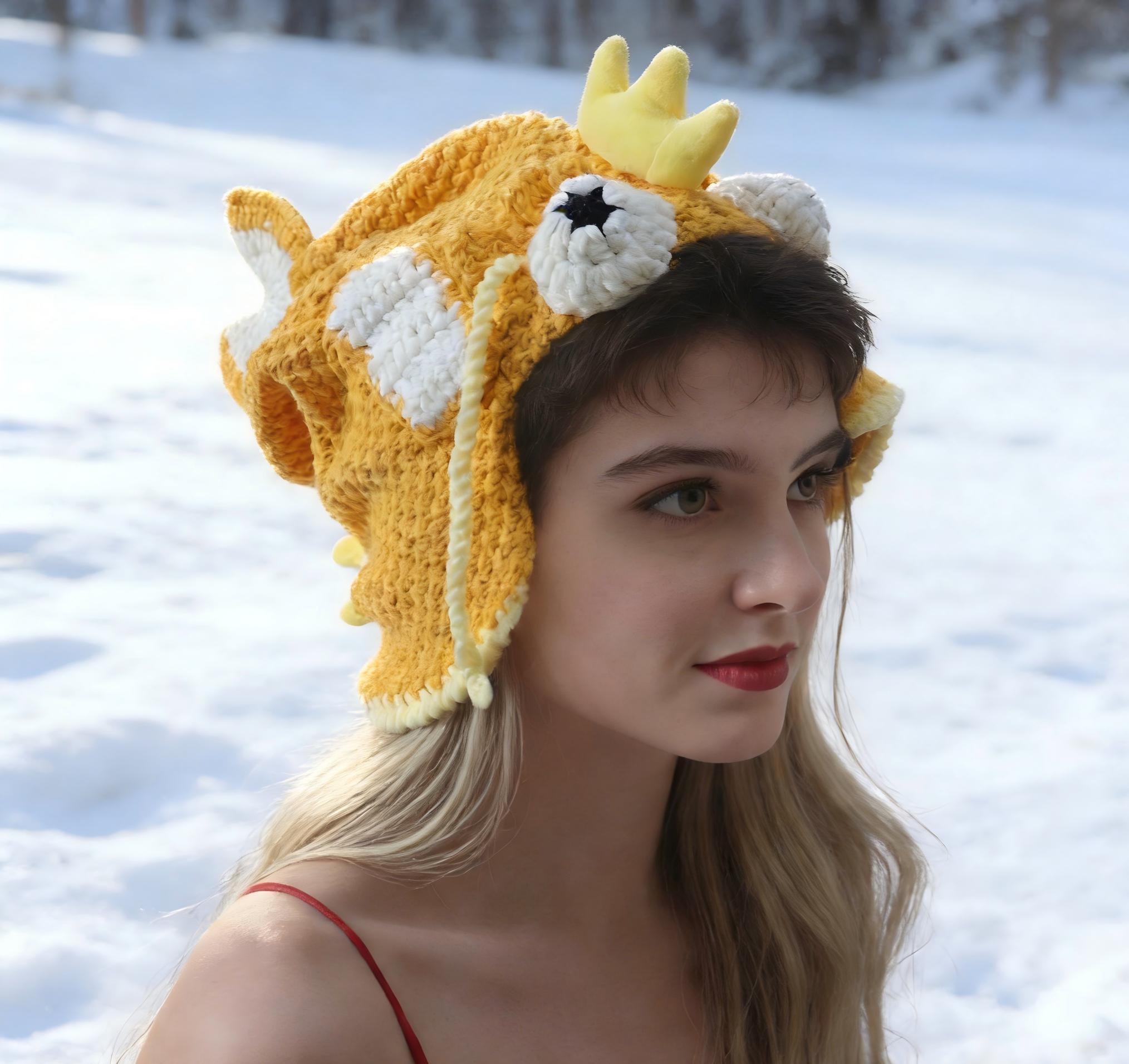 Carp Hat Pattern Funny Crochet Carp Head Hat With Crown & Big Eyes - Handmade Orange ...