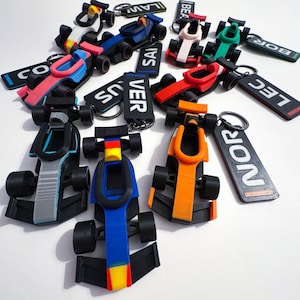 F1 Car Keychain with Driver Tag (Customizable)