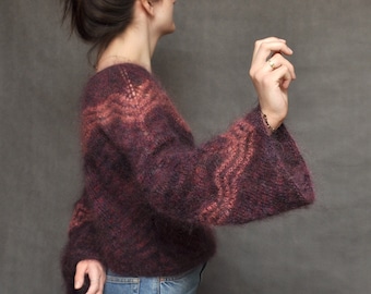 Knitted Mohair Pullover, Hand Knit Sweater Women, Warm sweater, Sweaters for women, Custom sweater