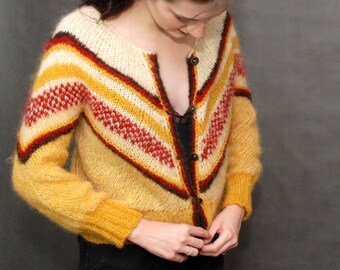 Hand Knit Alpaca Cardigan: Made-to-Order Women's Winter Sweater