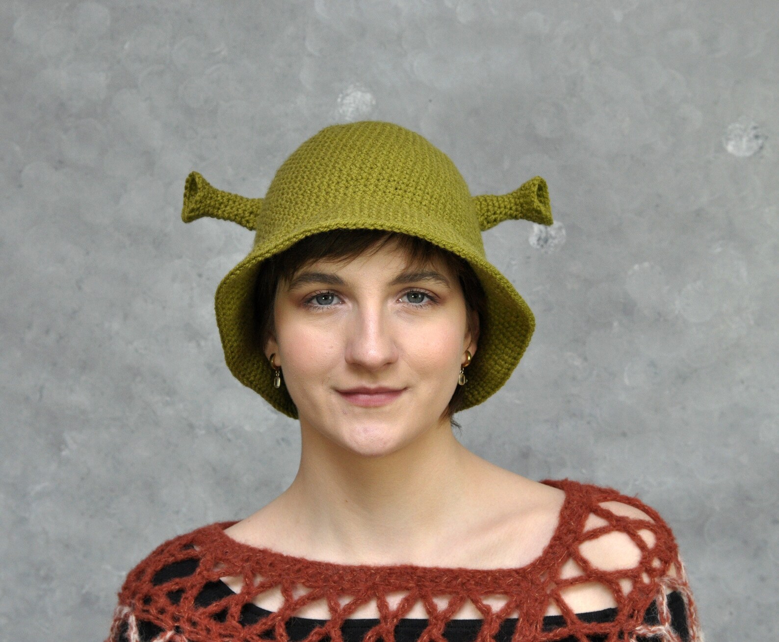 Crochet Shrek Bucket Hat Summer Bucket Hat Animal Hat Etsy