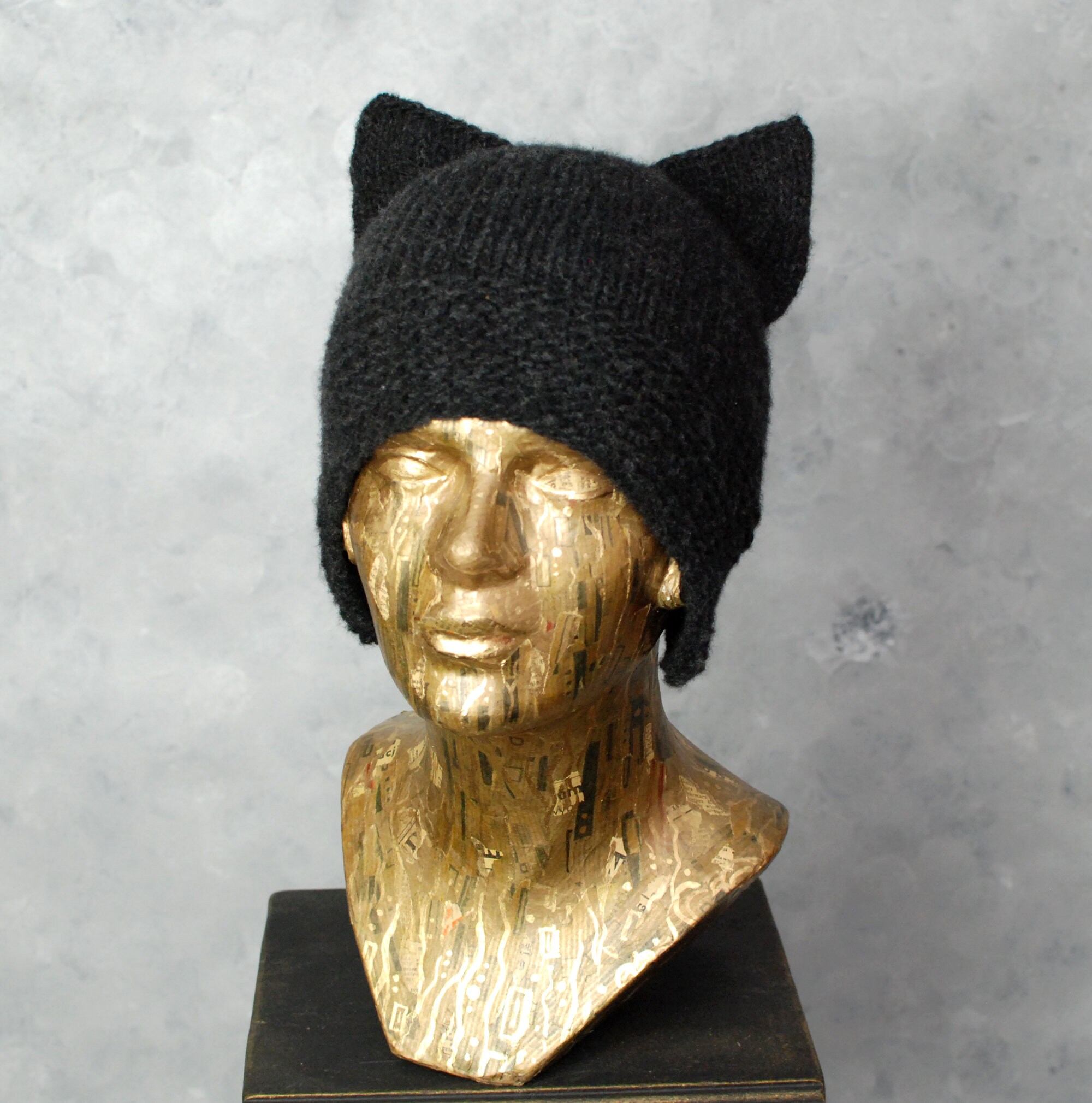 Hand Knit Alpaca Winter Hat Cat Ears Knit Hat Mens Beanie Etsy Ireland