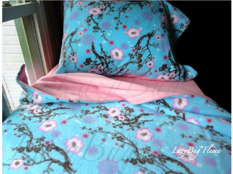 Cherry Blossom Sheets Toddler Girl Fleece Bedding Set Handmade Etsy
