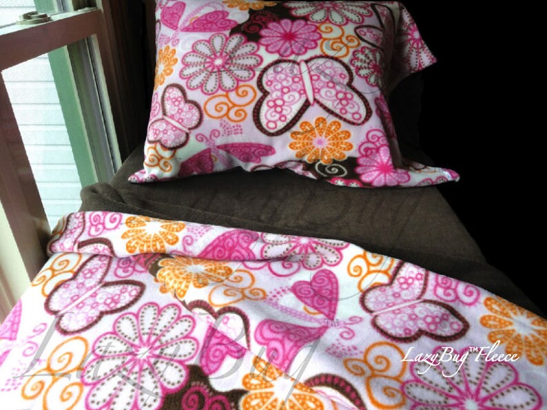 Butterfly Bedding Set Toddler Girl Fleece Sheets Pink And Etsy