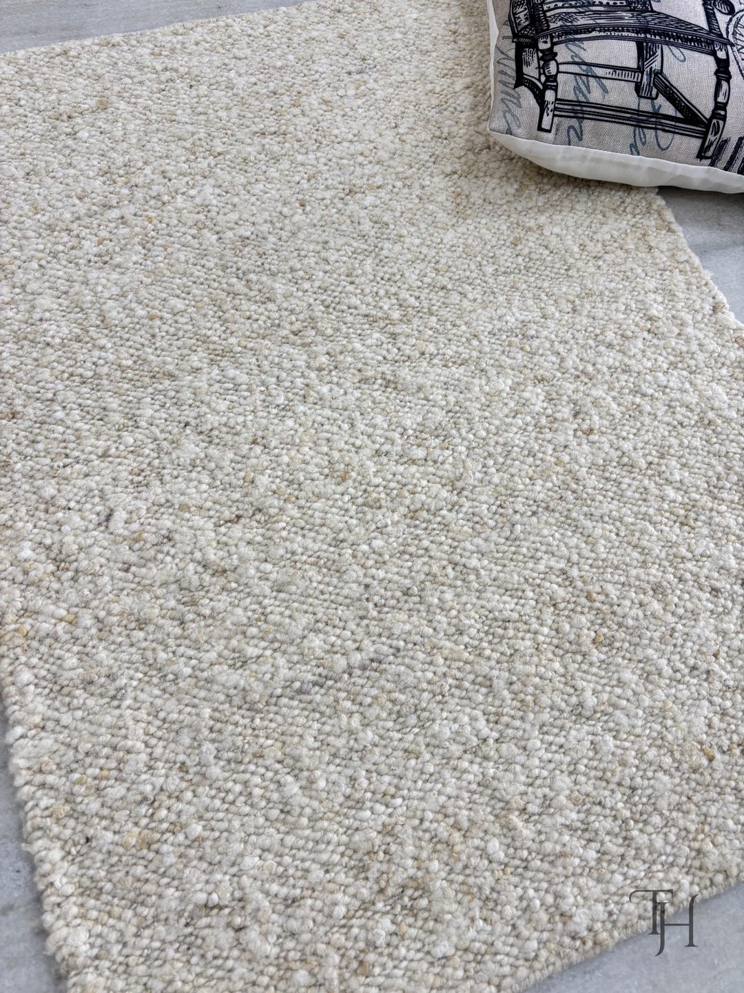 Handmade Chunky Wool Rug – Solid Neutral Cozy Natural Rug for Living ...