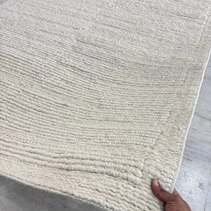Hand-Knitted Chunky Wool Rug - Soft Natural Textured Rug for Living Room, Nursery, or Bedroom image 2