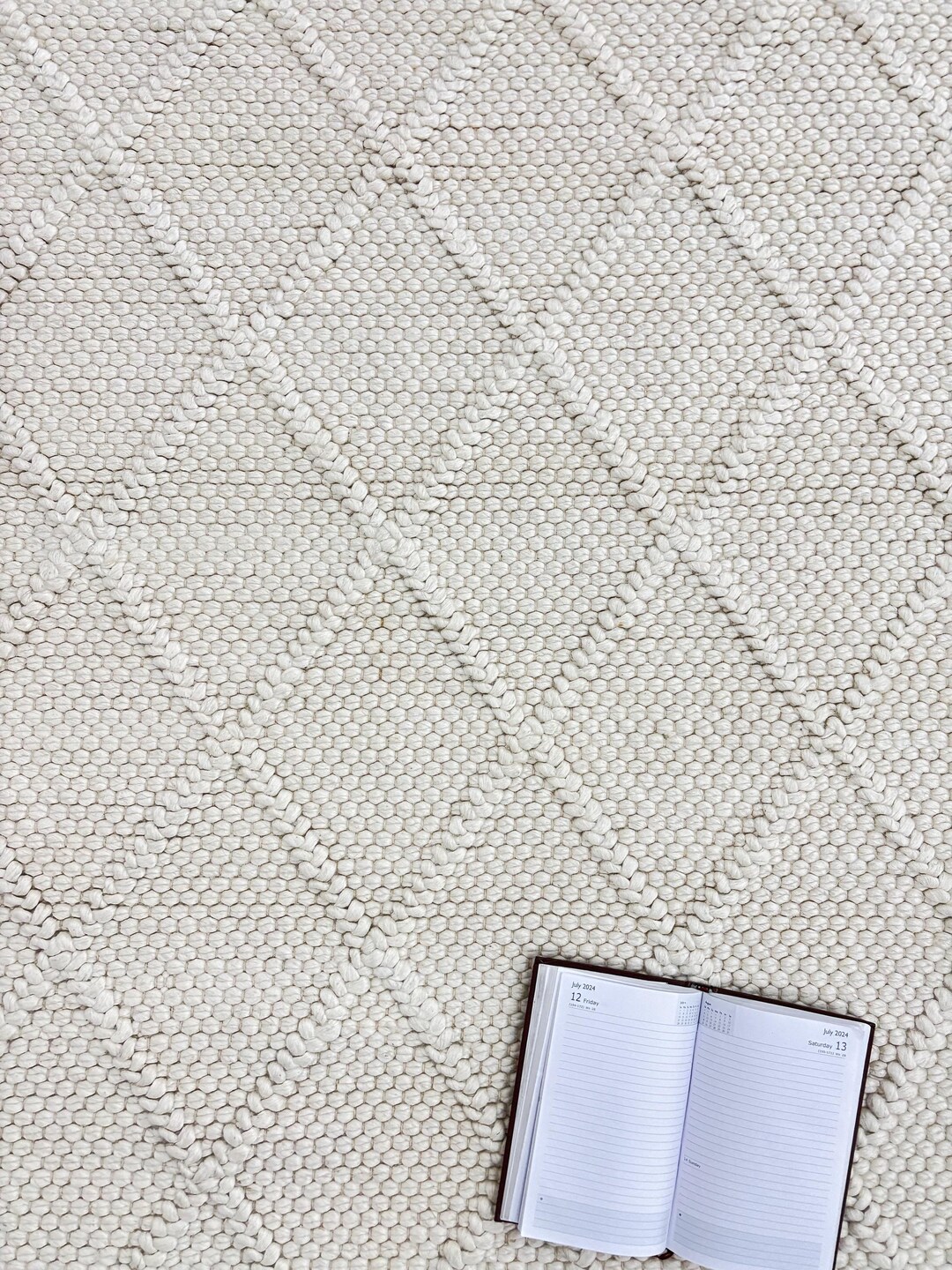 Handwoven Chunky Wool Rug, Ivory Cable Knit, Scandinavian Style, Indoor ...