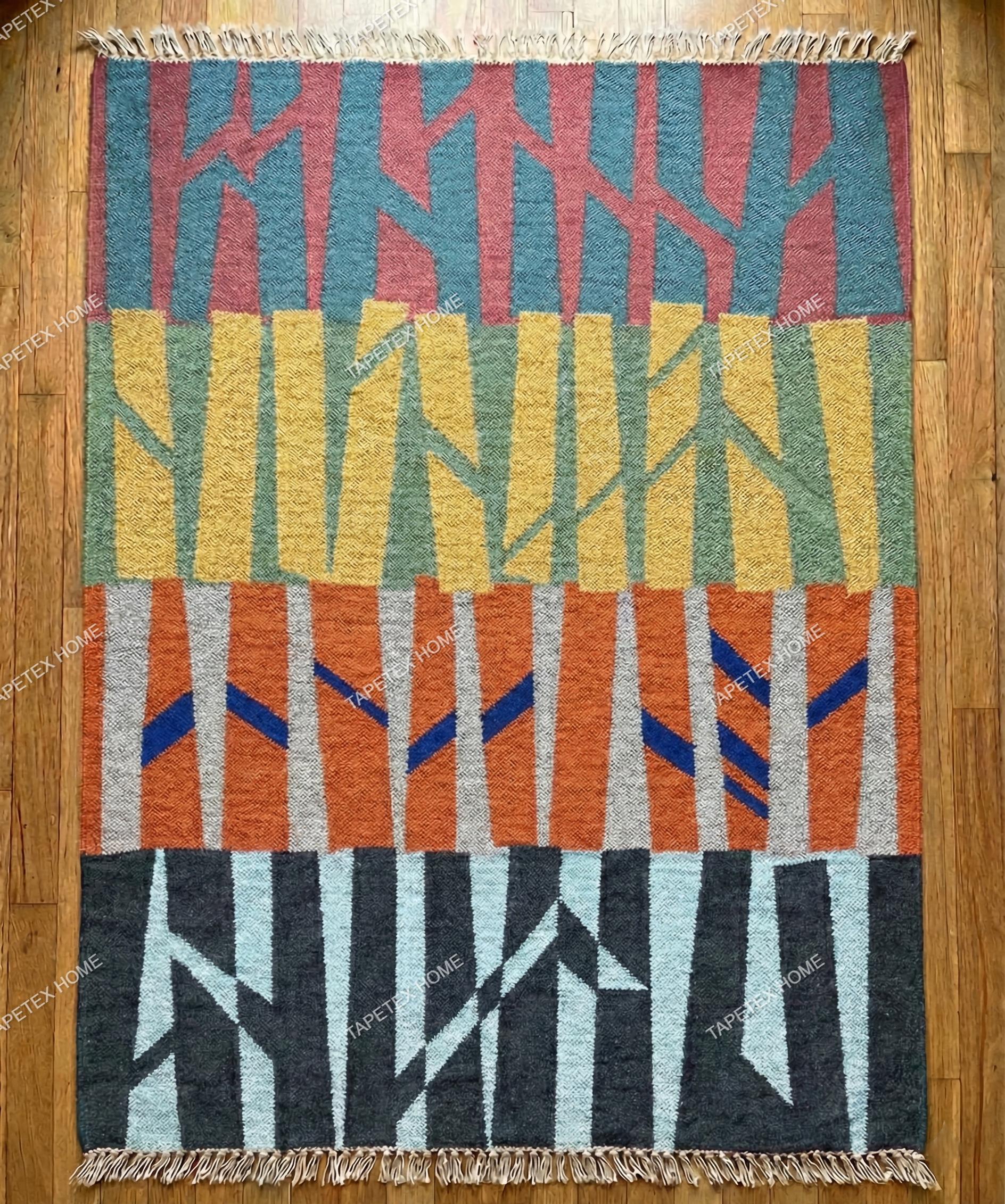 Handwoven Kilim Wool Area Rug – Vibrant Geometric Boho Decor - Etsy