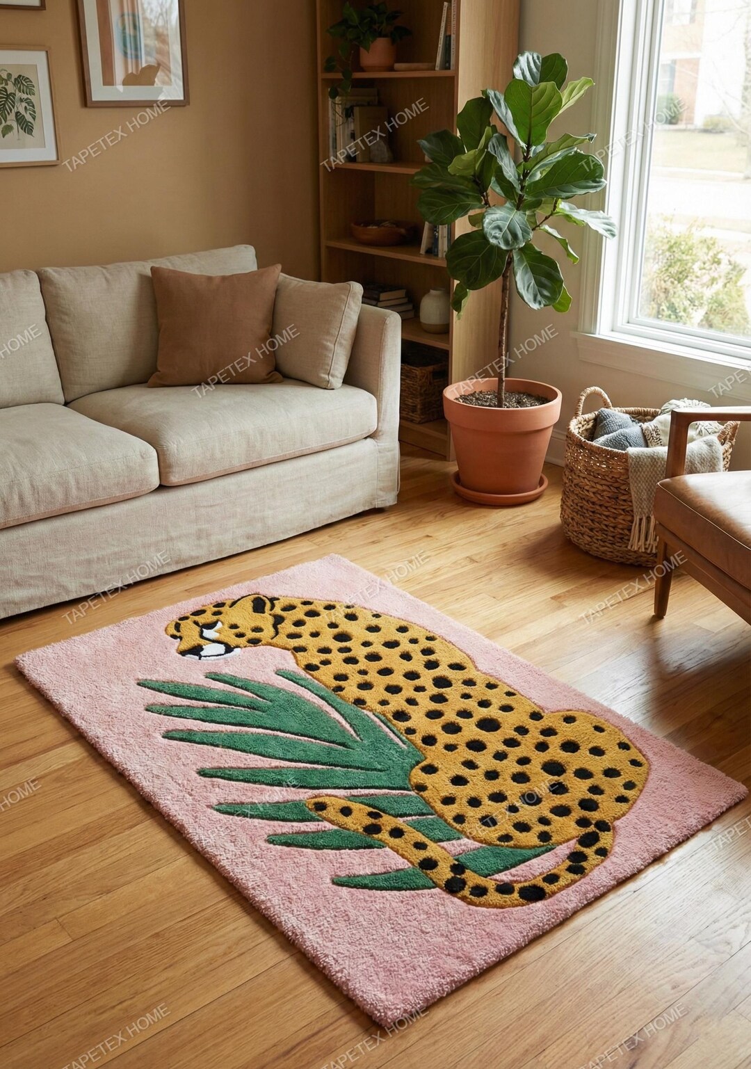 Wild Forever Rug Wild Leopard Wool Rug - Hand-tufted Jungle Animal Area Rug for Living ...