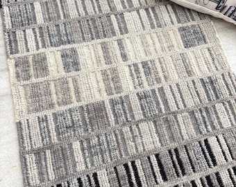 Hand-Knotted Wool Rug | Modern Geometric Design | Artisan Crafted Carpet | Durable & Soft | Custom Sizes Available