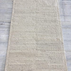 Hand-Knitted Chunky Wool Rug - Soft Natural Textured Rug for Living Room, Nursery, or Bedroom image 3