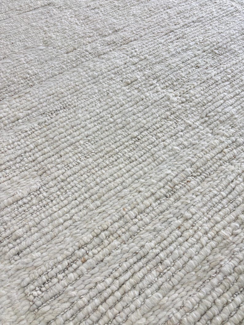 Hand-Knitted Chunky Wool Rug - Soft Natural Textured Rug for Living Room, Nursery, or Bedroom image 4