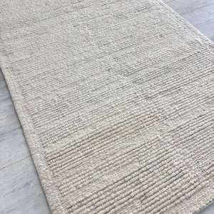 Hand-Knitted Chunky Wool Rug - Soft Natural Textured Rug for Living Room, Nursery, or Bedroom image 5