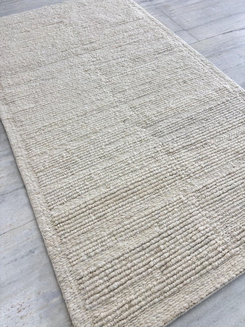 Hand-Knitted Chunky Wool Rug - Soft Natural Textured Rug for Living Room, Nursery, or Bedroom image 5