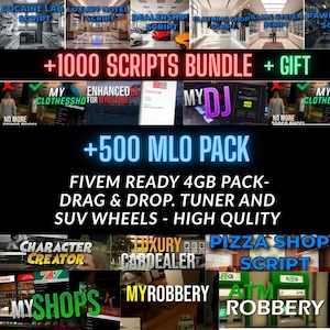 FiveM Scripts Bundle: 1000+ RP Jobs, Gangs, UI, Cars, Interiors (QBCore/ESX)