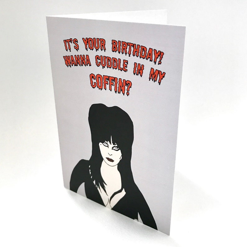 Elvira Birthday Card horror creep coffin birthday greeting | Etsy