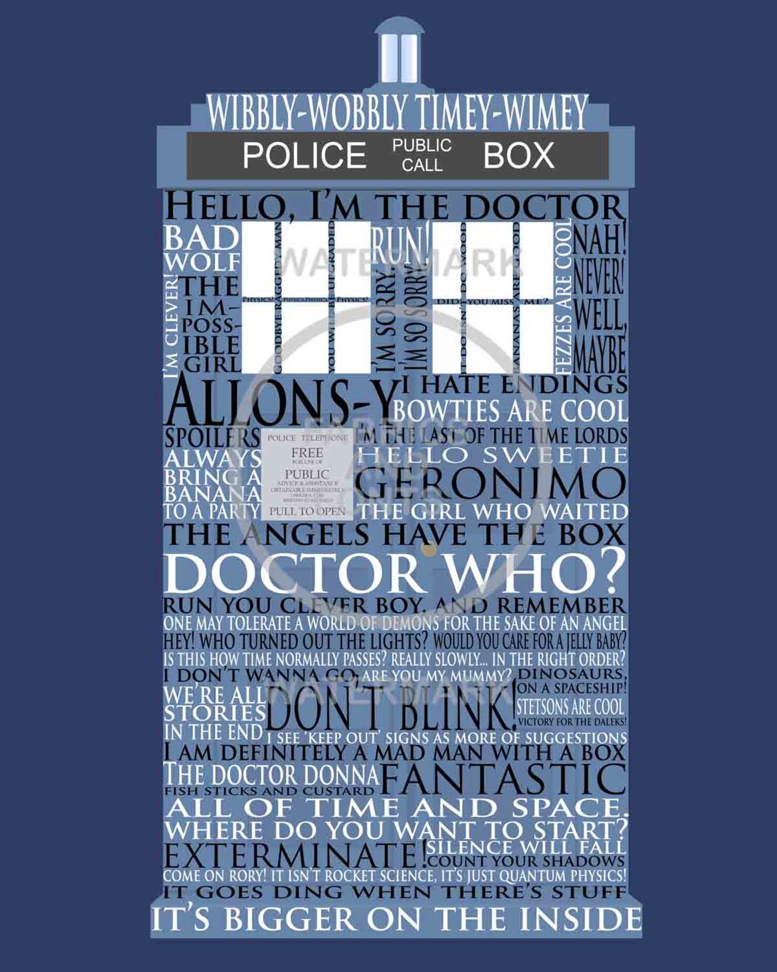 Dr. Who Printable. Blue Background With T.A.R.D.I.S. and 50 - Etsy