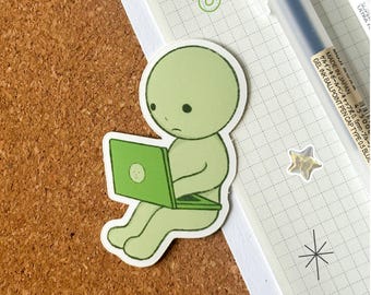 Smiski-Inspired Laptop Sticker - Matte Vinyl
