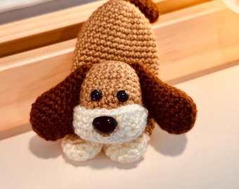 Handmade Crochet Puppy Key Cover • Amigurumi Dog Keychain