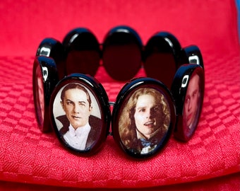Famous Vampires Bracelet Altered Art Dracula Eric Bill Lestat Louis Edward Spike Can Customize