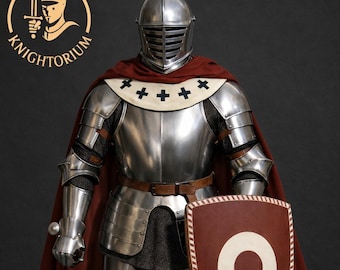 Knight Armor Suit Medieval Steel Armor Templar Armor Crusader Knight Costume LARP Armor Gothic Armor Renaissance Knight Cosplay