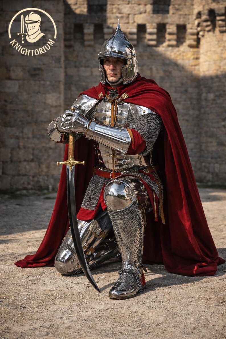 Medieval Knight Armor Suit Full Body Steel Armor Costume Handmade LARP ...