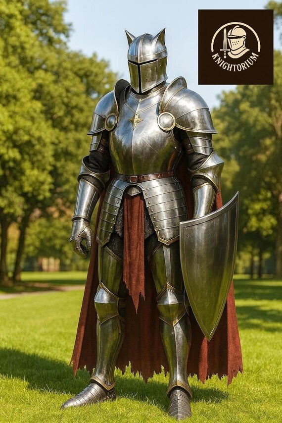 Medieval Knight Full Steel Armor Suit – Gothic Cosplay Display